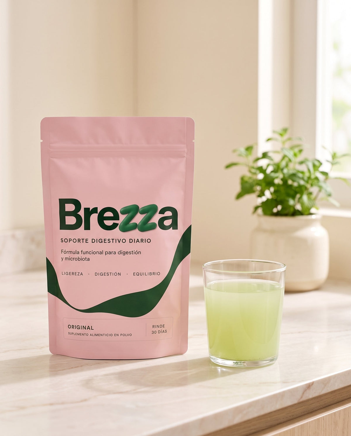 Brezza Original en la cocina junto a la bebida